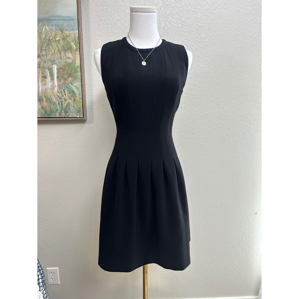 HM Black Fit and Flare Sleeveless Pleated Dress Size 4 LBD